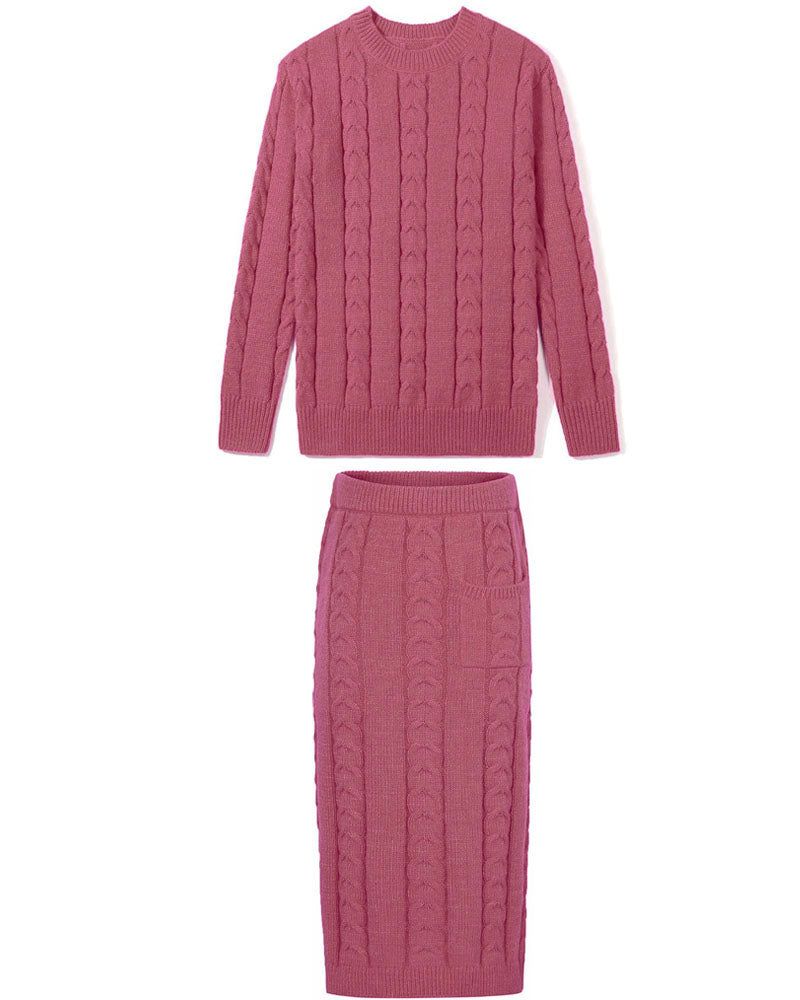 Never Too Extra Skirt Set Cochineal