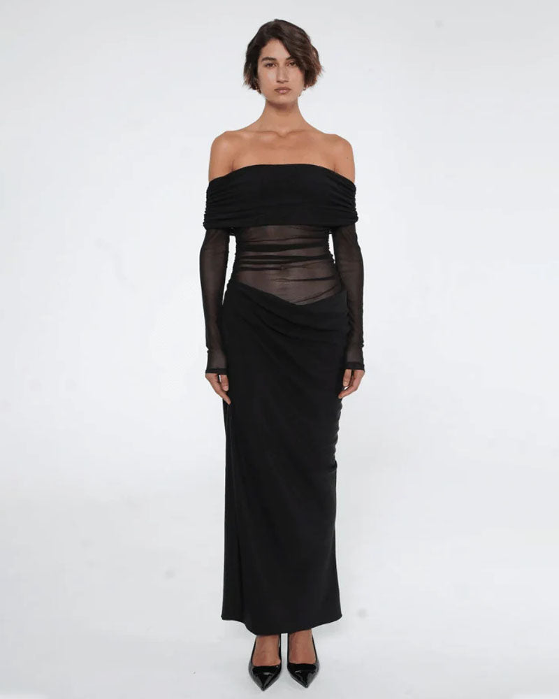 Nico Off Shoulder Maxi Dress Black