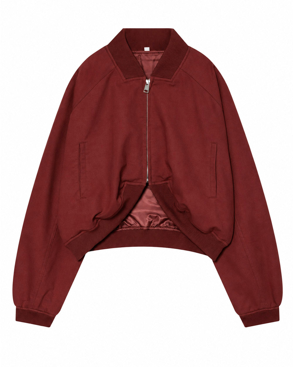 No Small Talk Cropped Bomber Jacket