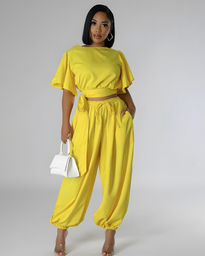 Not Your Average Jogger Set Yellow