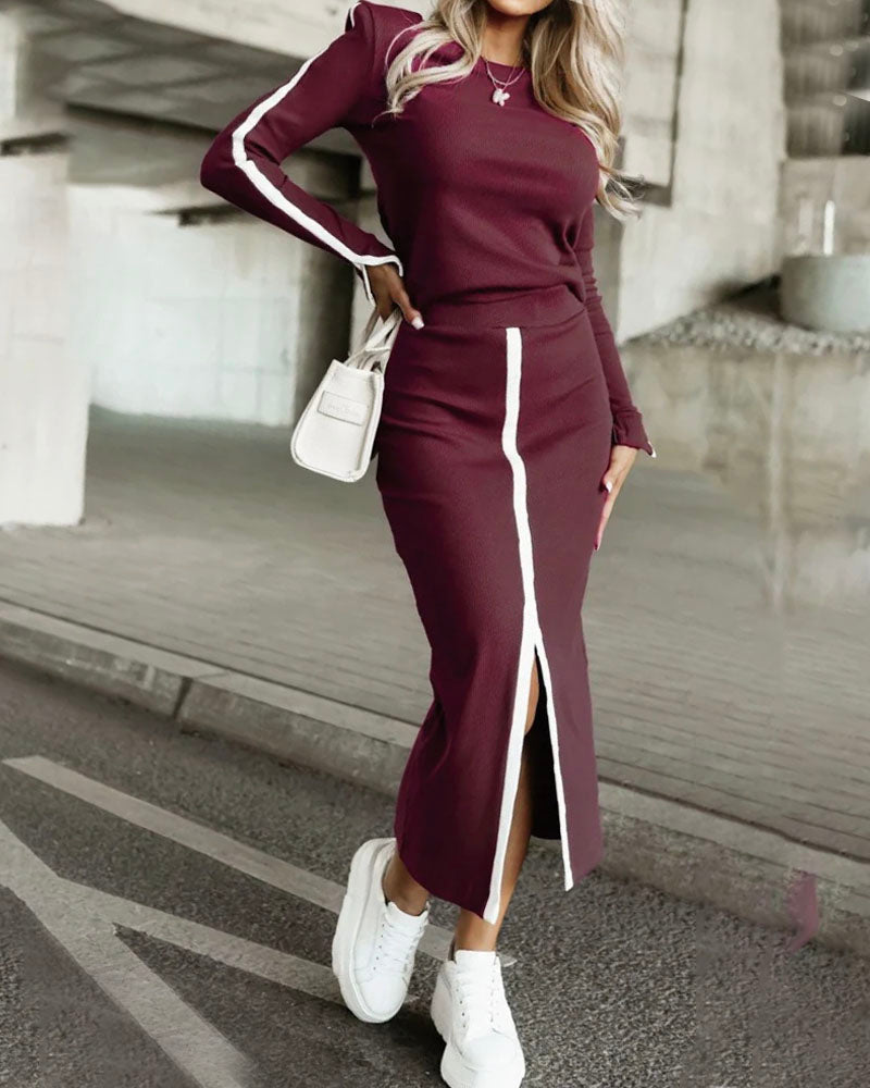 Not So Polite Skirt Set Burgundy