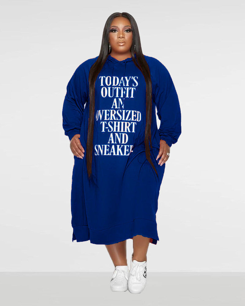 Today's Outfit Hoodie Dress Blue