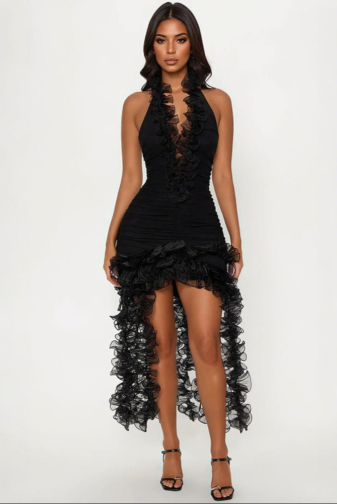 Ruffled Fringe Mini Skirt