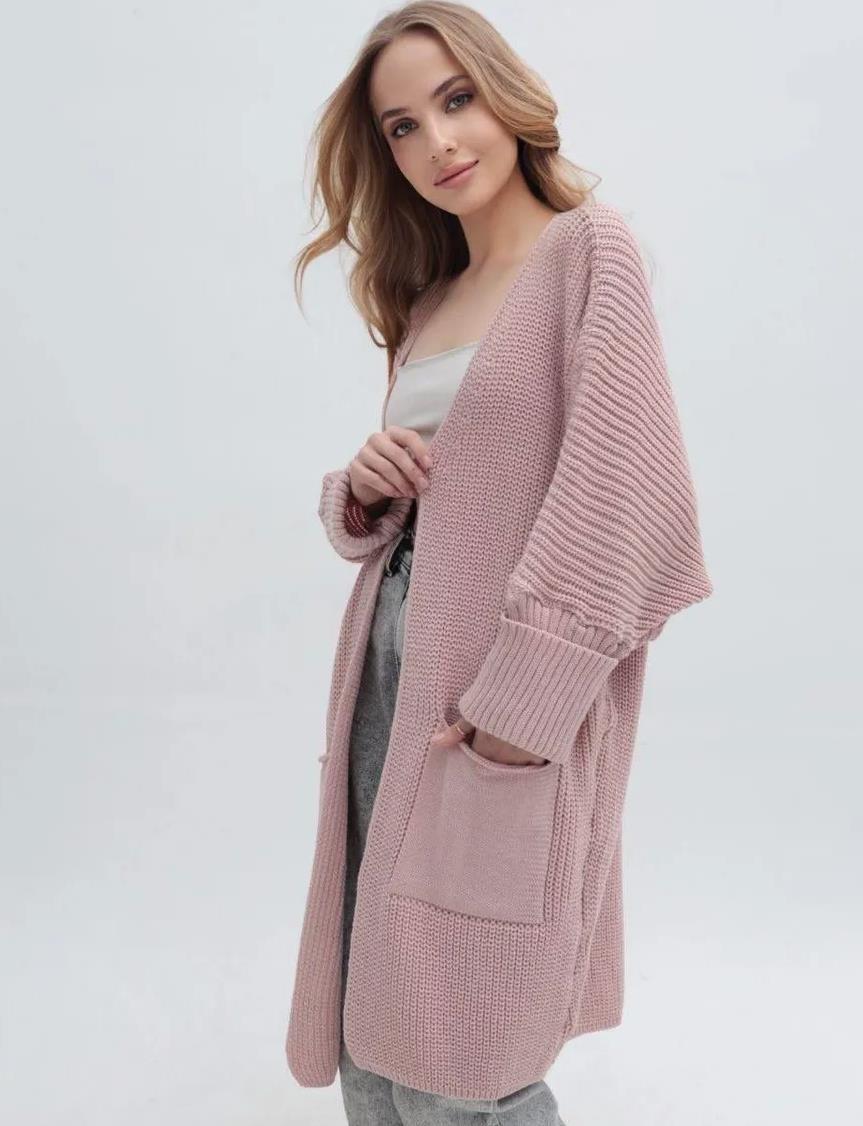 Oversized Loose-Fitting Knit Cardigan
