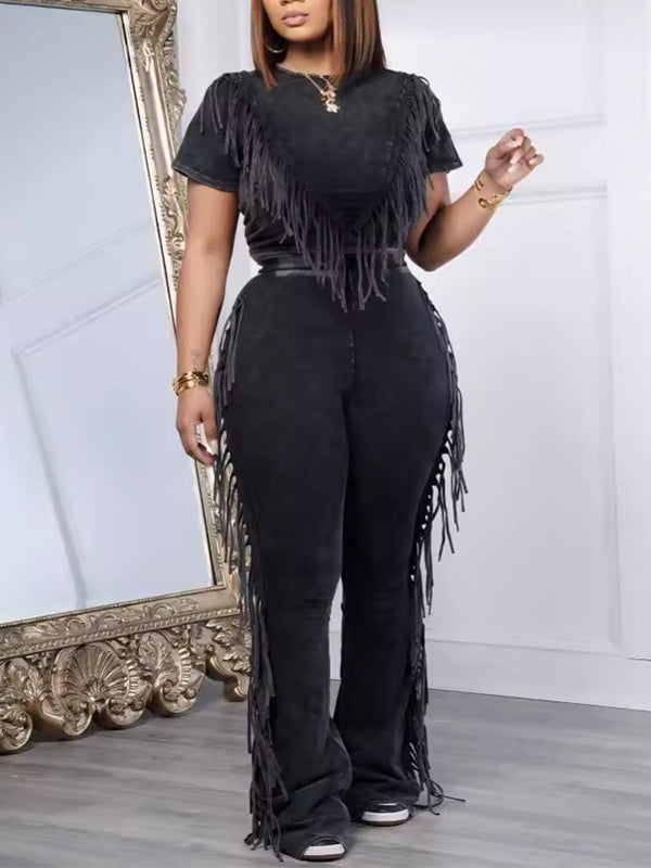 Indiebeautie Fringe Combo Pants Set