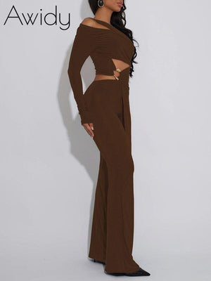 One-Shoulder Tunic Top & Pants Set