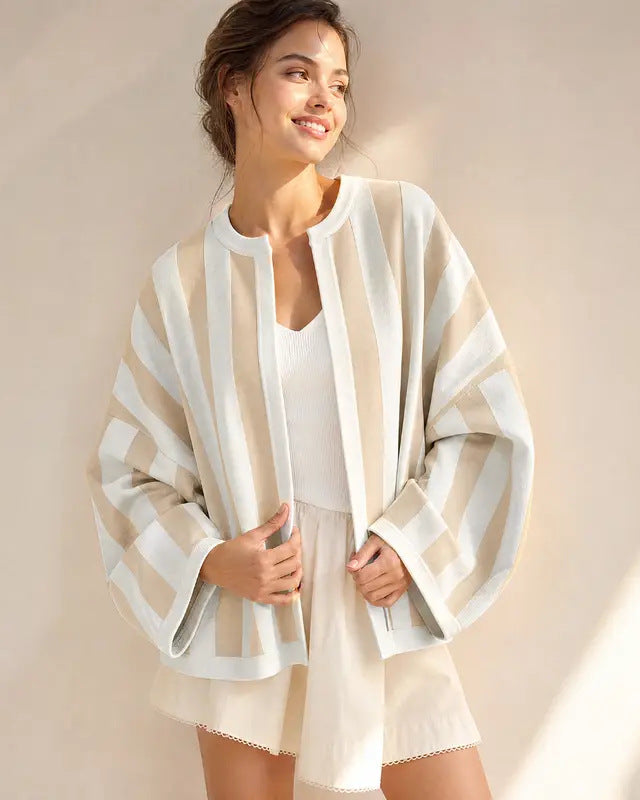 Loose Fit Striped Cardigan