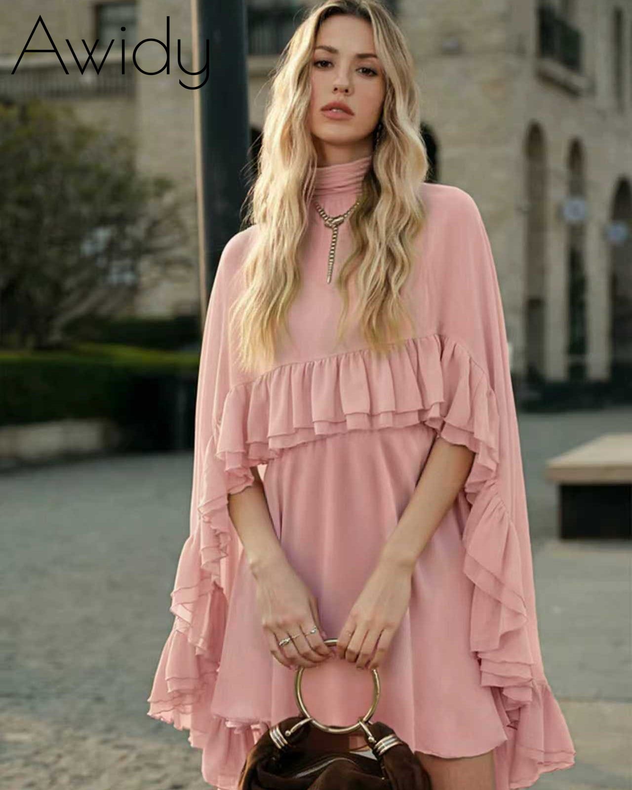 Chiffon Ruffle Dress