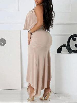 Cowl-Neck Halter Dress