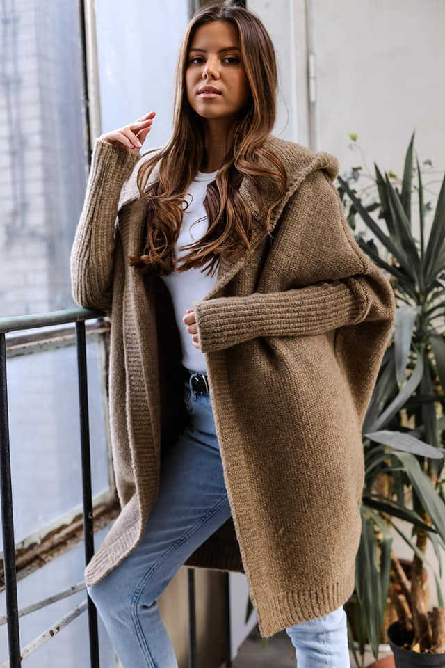 Hooded Knit Sweater Sweatshirt