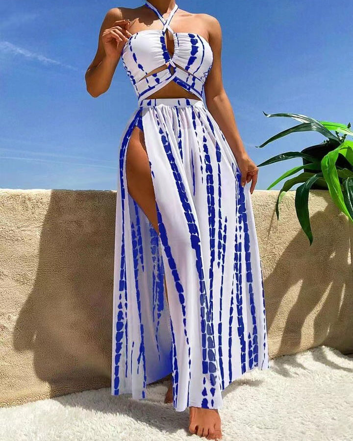 Tie Dye Halter Skirt Set