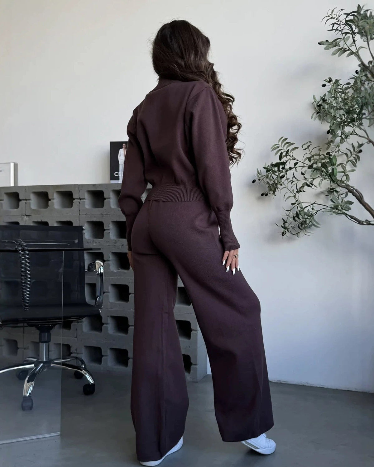 Lily Ribbed Knitted Pant Set