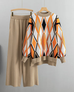 Cozy Argyle Pant Set