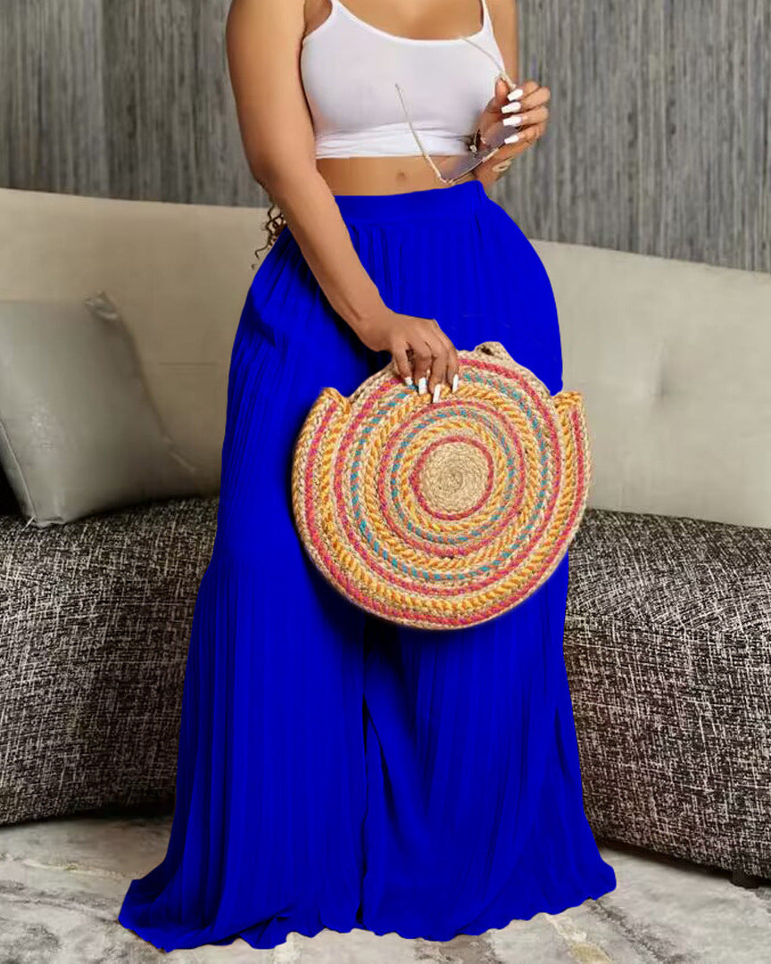Palazzo Wide Leg Pants Blue