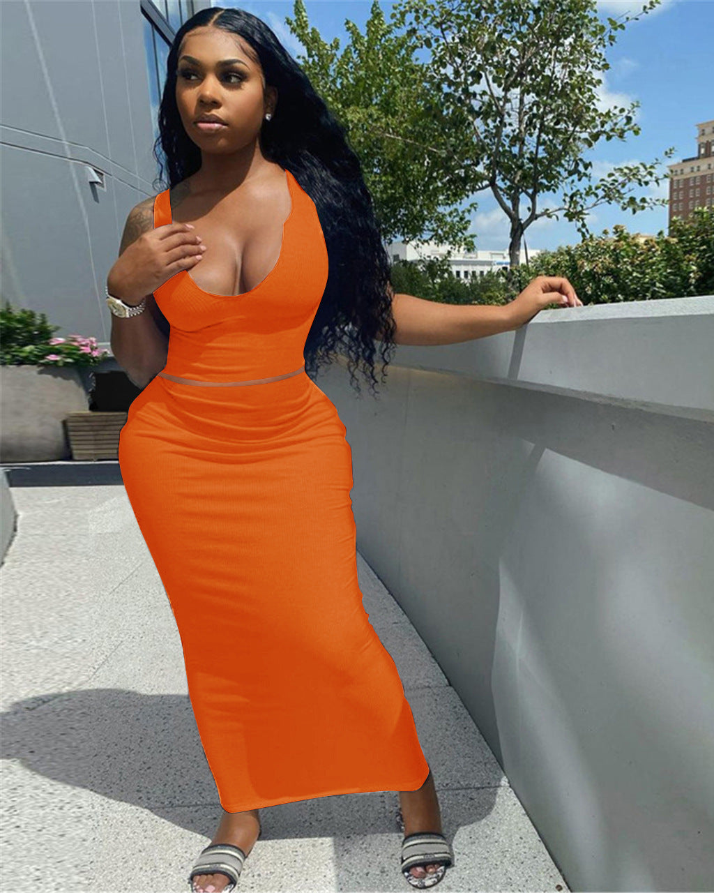 Bandhnu Dress Set ORANGE