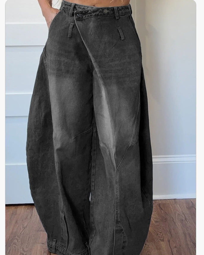 Vintage Wide Leg Jeans Black XL