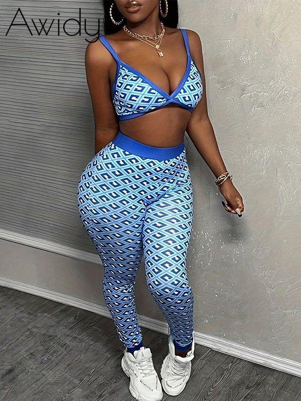 Printed Bandeau Top & Pants Set