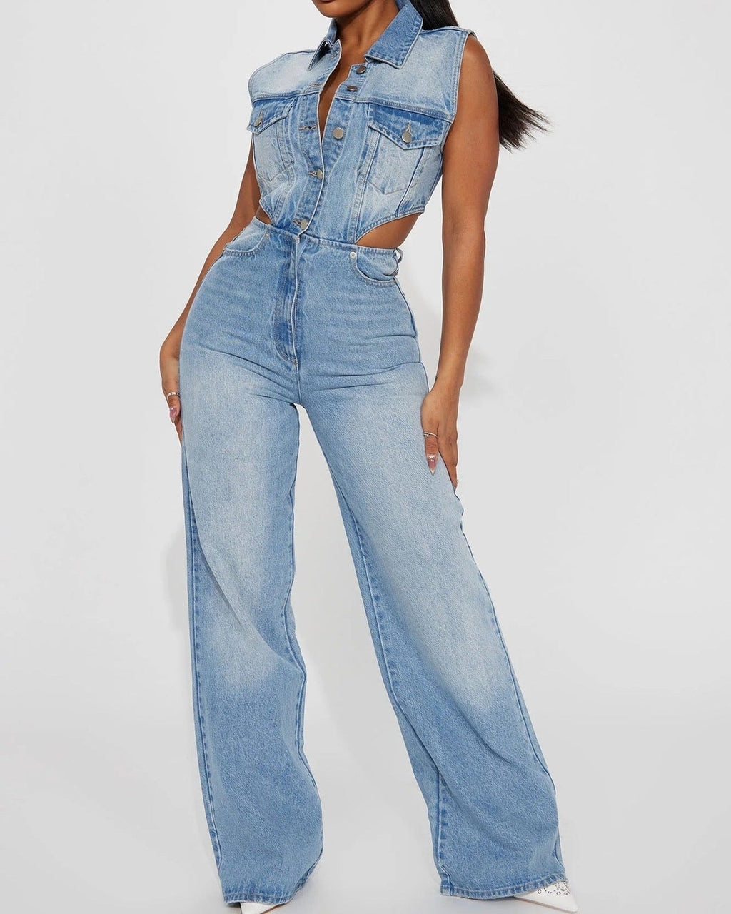 Sharlene Denim Jumpsuit LightBlue