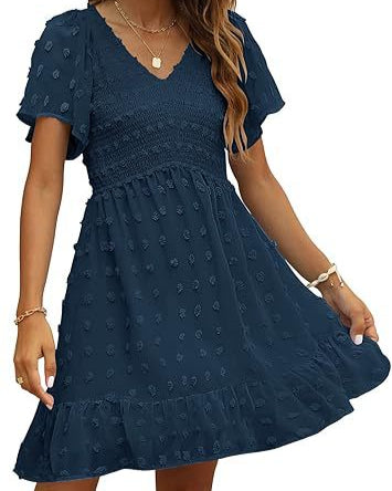 Swiss Dot Dress NAVY