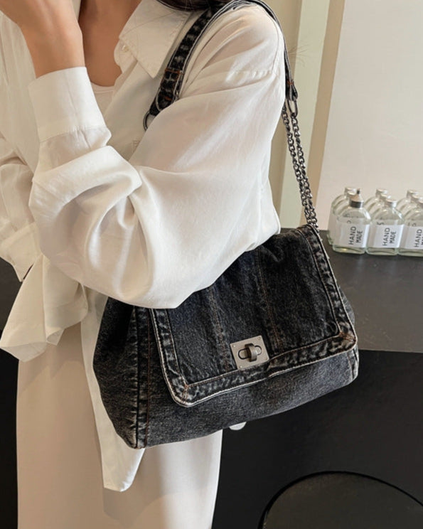 DENIM Shoulder Bag Black