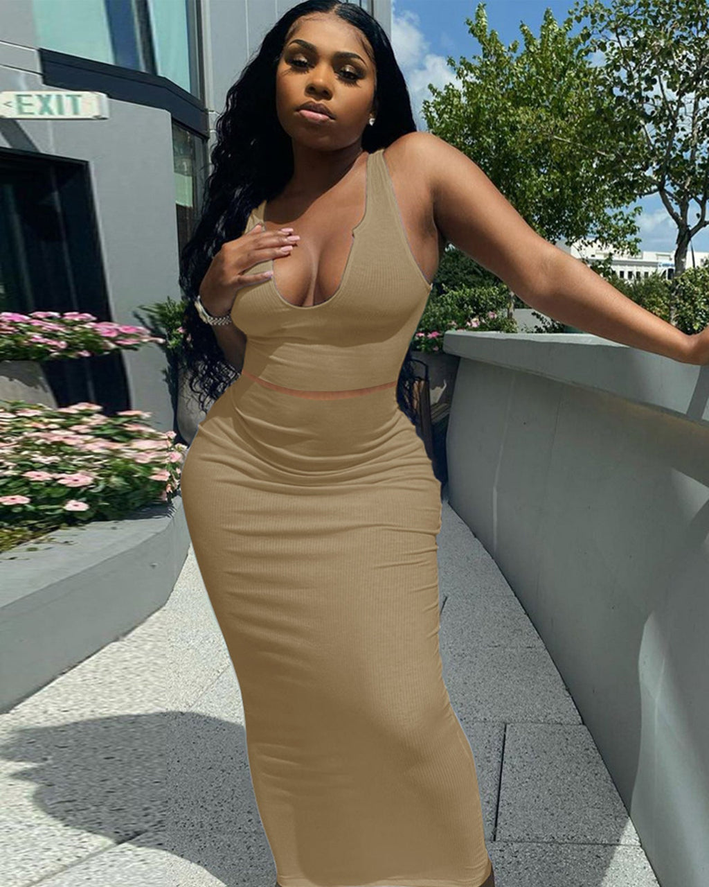 Bandhnu Dress Set KHAKI