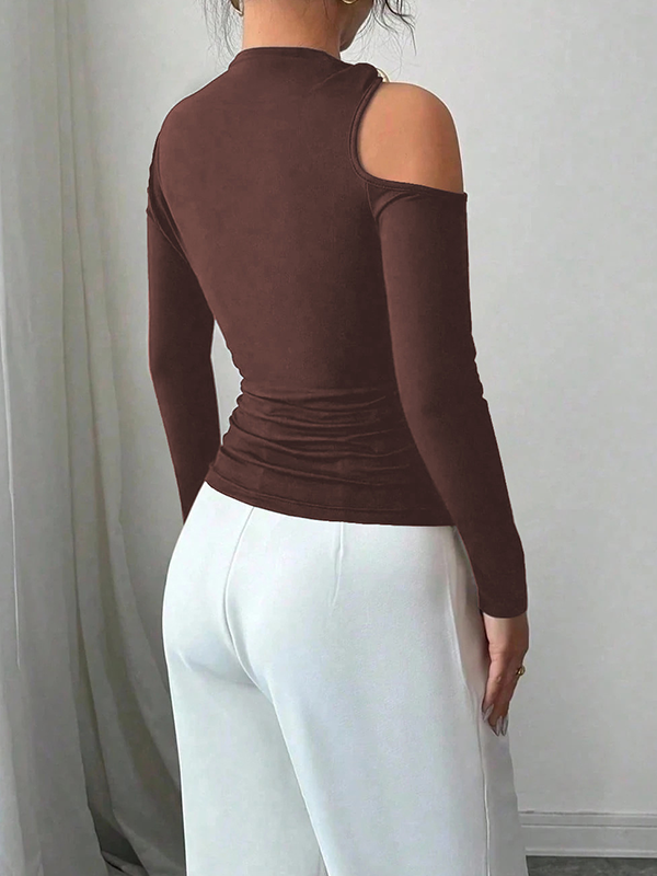 Solid Cold-Shoulder Tee