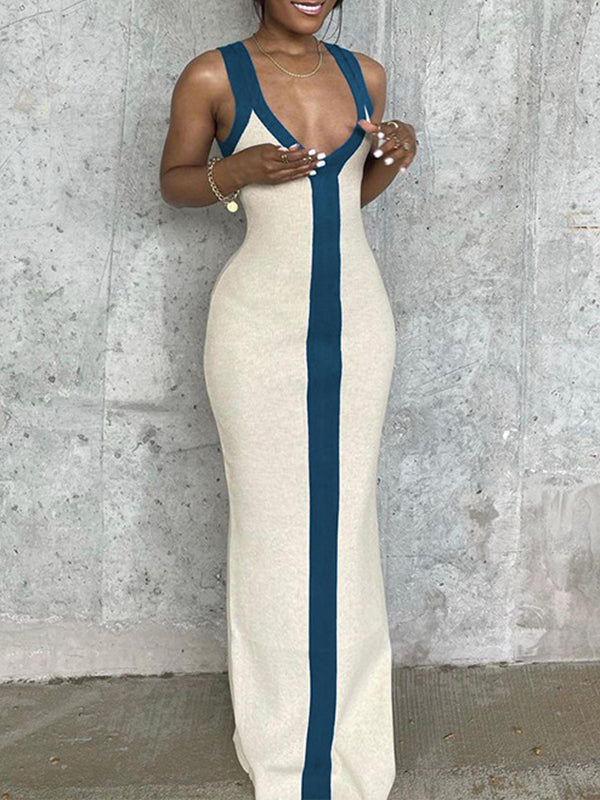 Robe débardeur contrastée