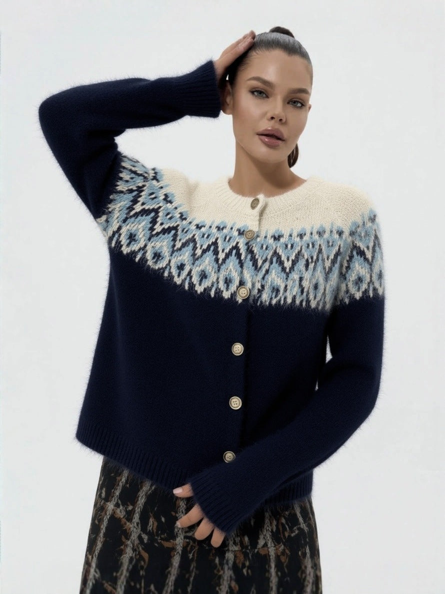 Fair Isle Knit Cardigan