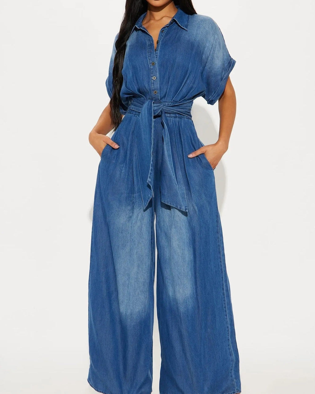 Always A Statement Denim Jumpsuit DARKBLUE