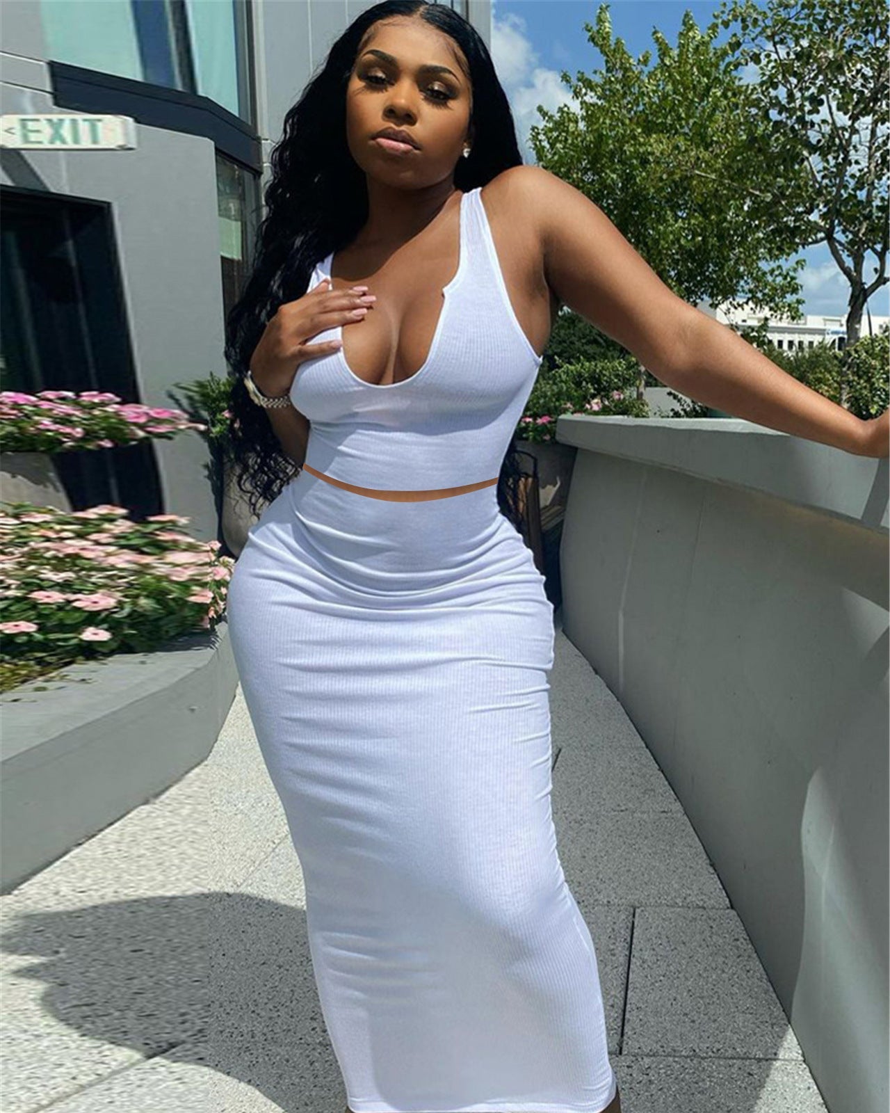 Bandhnu Dress Set WHITE