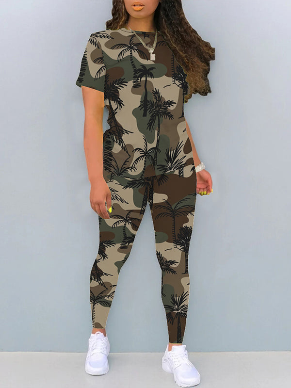 Bedrucktes T-Shirt- und Hosenset