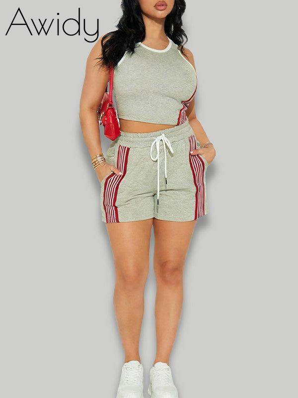 Stripe Tank Top & Shorts Set