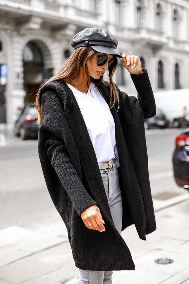 Hooded Knit Sweater Sweatshirt