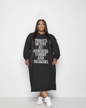Today's Outfit Hoodie Dress Black