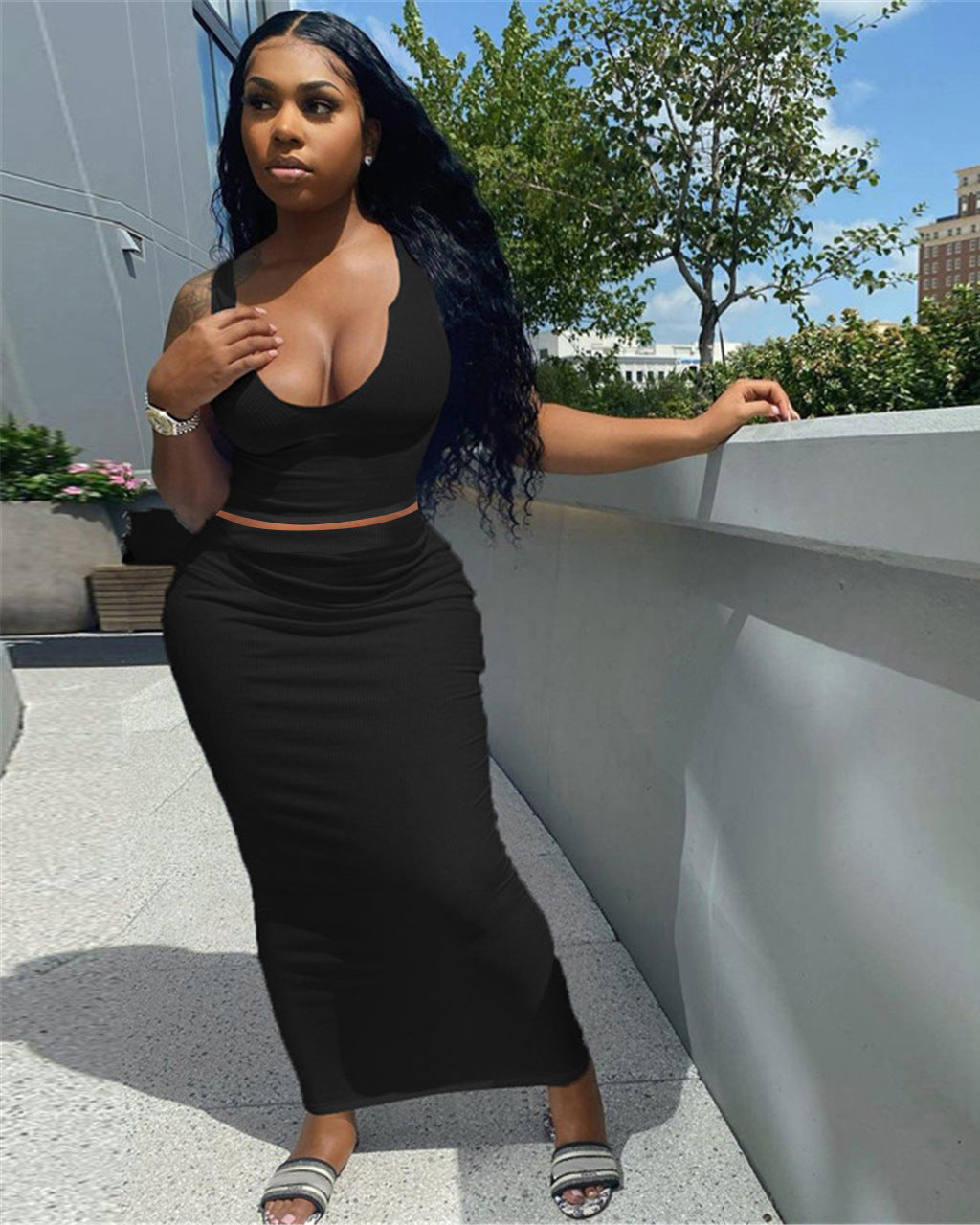 Bandhnu Dress Set BLACK