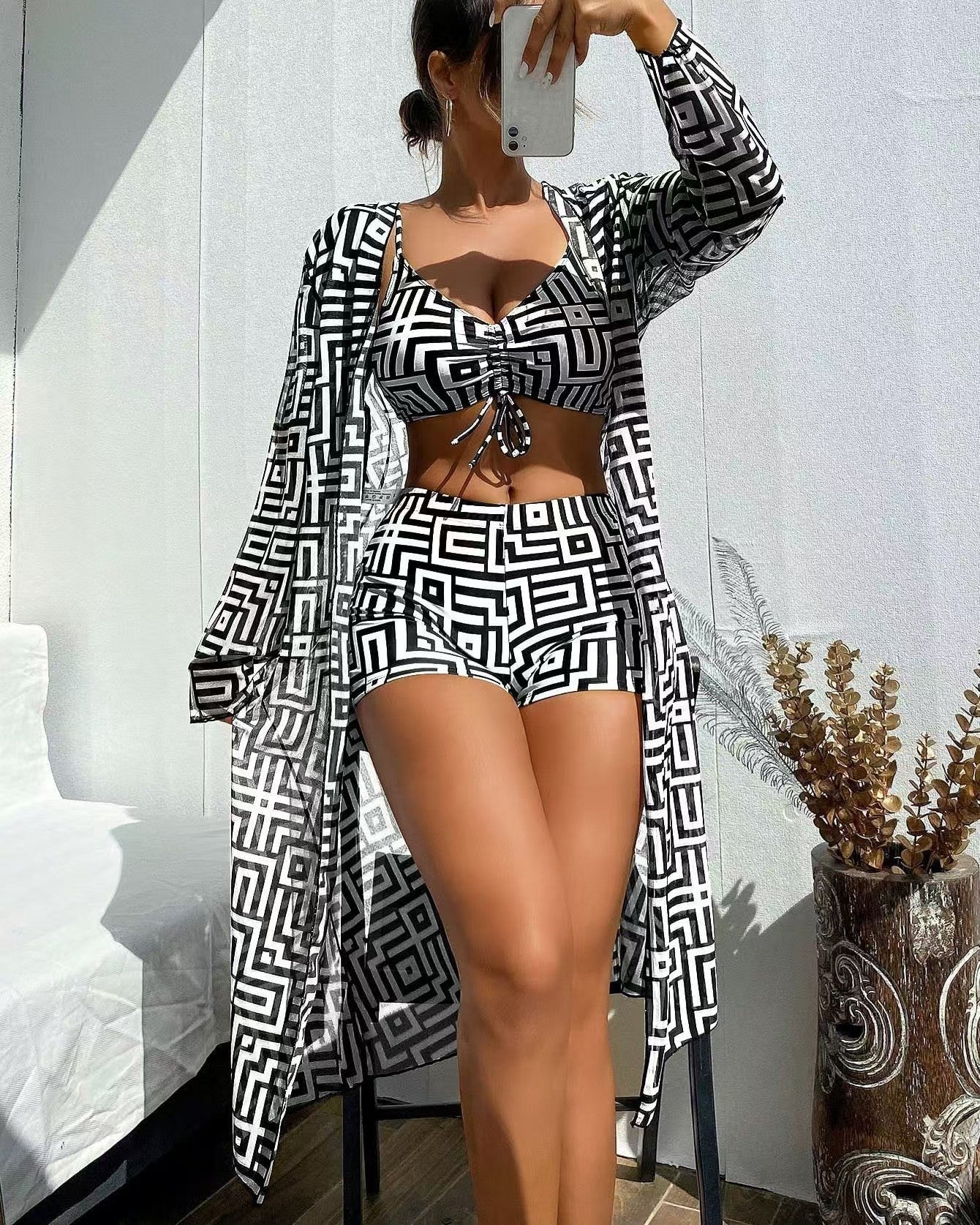 3pc Beach Visions Swim Set Black