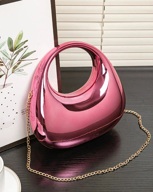 Party Prom Crescent Clip Bag Pink