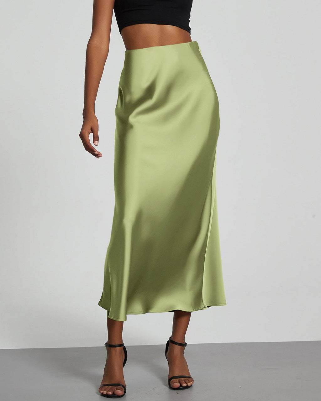 River Island satin skirt GREEN