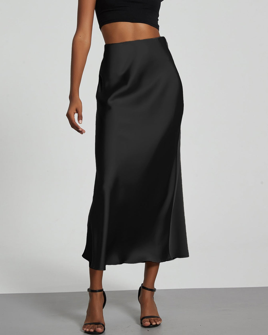 River Island satin skirt BLACK