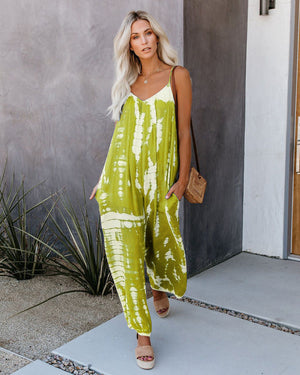 Tulum Tie Dye Jumpsuit Green