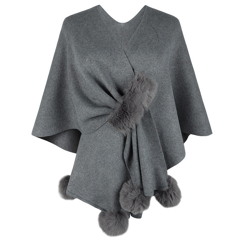 Solid-Color Casual Fringe Shawl Knit Cardigan