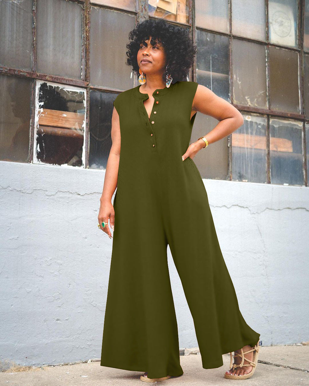Vera oversized Jumpsuit OLIVE