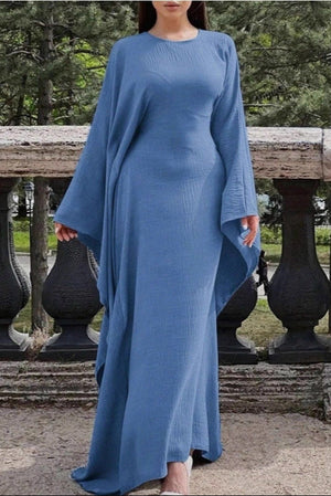 Elegant Solid-Color Long-Sleeve Evening Dresses