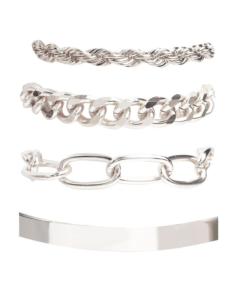 Hip hop Cuban bracelet Argent