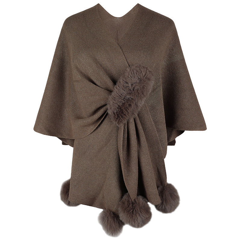 Solid-Color Casual Fringe Shawl Knit Cardigan