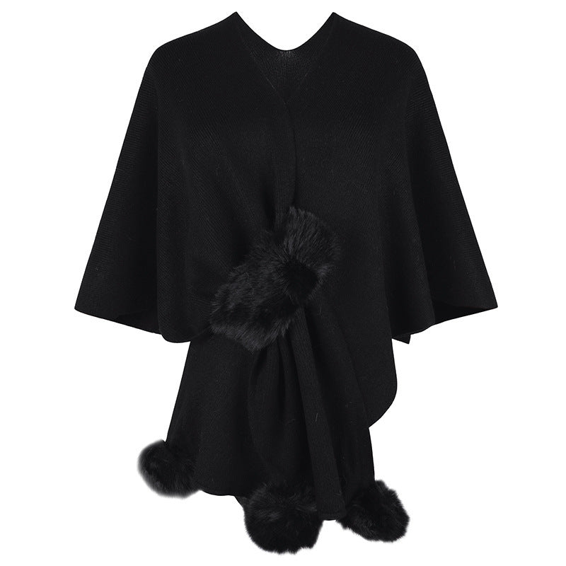 Solid-Color Casual Fringe Shawl Knit Cardigan