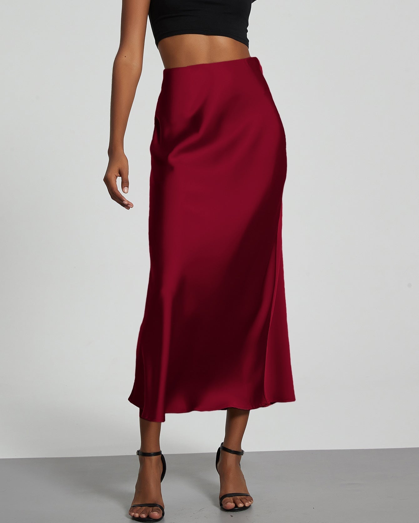 River Island satin skirt WINE