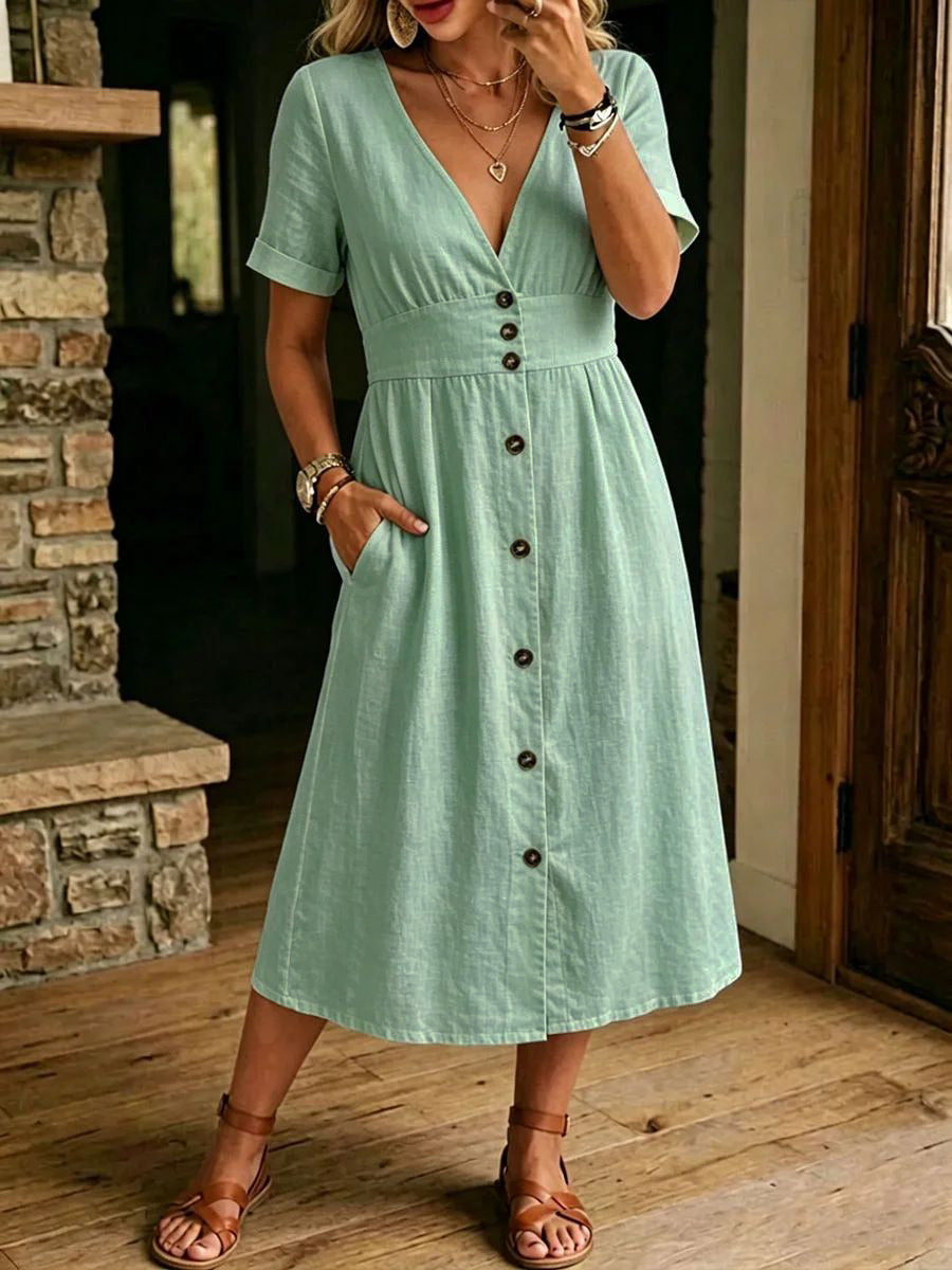 button front dress
