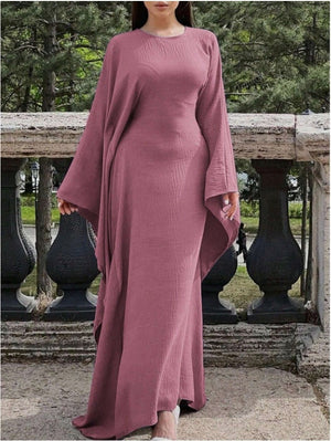 Elegant Solid-Color Long-Sleeve Evening Dresses