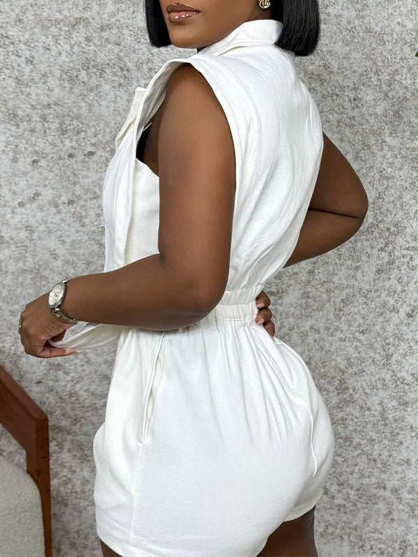 Indiebeautie V-Neck Sleeveless Romper